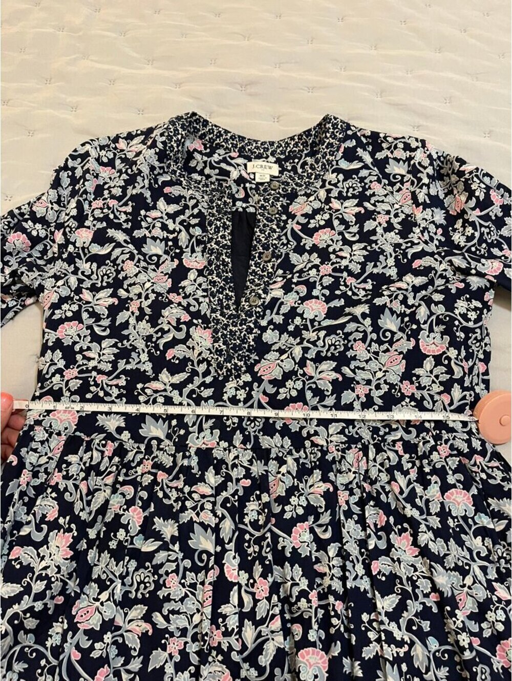 NWOT XS J Crew V-Neck Ruffle Mini Dress in Floral Fields Print Long Sleeve - Picture 4 of 9